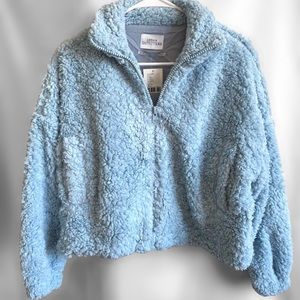 UO Fuzzy Teddy Jacket with Drawstring